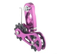 Vidonergy Tendeur de chaîne de vélo en alliage d'aluminium pour conversion à vitesse unique - Guide de poulie flottante réglable compatible avec 8-12 vitesses (violet)
