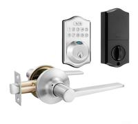 Vidonergy Verrou de porte avec empreinte digitale et mot de passe, accès sans clé, étanchéité IP65, construction en alliage de zinc, loquet réglable de 60 à 70 mm pour la maison ou le bureau (argenté)