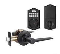 Vidonergy Verrou de porte avec empreinte digitale et mot de passe, accès sans clé, étanchéité IP65, construction en alliage de zinc, loquet réglable de 60 à 70 mm pour la maison ou le bureau (noir)