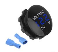 Vidonergy Voltmètre numérique à LED pour jauge de batterie CC, plage de 5 à 48 V, testeur de tension numérique compact pour voiture, moto, écran orange/blanc/rouge/vert/bleu, 37 x 37 x 17 mm (bleu)