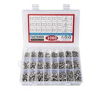 VIDOO 1080pcs Kit d'Assortiment Écrous et Boulons M3 M4 M5 M6 Vis à Tête Bombée et Six Pans Creux Acier Inoxydable 304