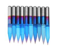 VIDOO 10Pcs Fraise Gravure 0.1/0.2/0.3mm 25 Degrés Revêtement NANO Bleu Carbure Fond Plat PCB CNC-0.3mm