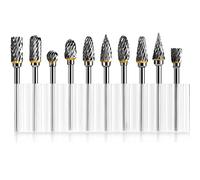 VIDOO 10Pcs Fraises en Carbure de Tungstène Queue 1/8 Pouce Outil Rotatif