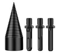 VIDOO 4Pcs 32/42mm Foret Fendeur de Bûches Queue Ronde/Carrée/Hexagonale Cône de Fendage Bois-32mm