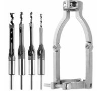VIDOO Adaptateur de Trou Carré avec 4 Supports de Fixation Foret Kit de Ciseau à Mortaiser Accessoire Tenon