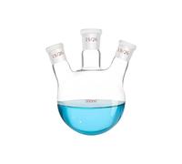 VIDOO Ballon à Fond Rond 3 Cols en Verre Borosilicate pour Laboratoire - Flacon d'Ébullition Haute Résistance avec 19/23 19/23 19/23 Rodages, 500ml