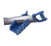 VIDOO Boîte à Onglets Serrage Découpe Bois Guide Scie Outil d'Angle Kit Multi-angle DIY-Small Miter Cabinet + Hand Saw