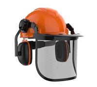 VIDOO Casque de Sécurité Forestier Industriel Système Protection Tronçonneuse avec Cache-Oreilles Réglables et Visière