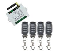VIDOO Commutateur Télécommande Sans Fil RF 4CH Récepteur Radio DC 12V 24V 36V 2000M Longue Distance Antenne-1 Receiver + 4 Télécommande
