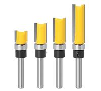 VIDOO Fraise à Affleurer Tige 6.35mm Roulement Lame 1/2" Coupe Rainurage Droite pour Menuiserie Diamètre 12.7mm