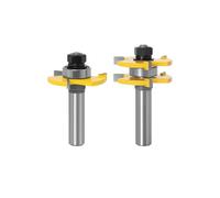 VIDOO Jeu de 2pcs Fraises à Rainure et Languette Carbure Tungstène Parfait pour Découpe Bois MDF Contreplaqué Bois Dur-1/2 Pouce