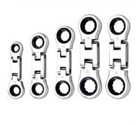 VIDOO Jeu de 5 Pièces Clés Mixtes à Cliquet Courtes à Tête Flexible Mini Clé à Double Outil de Serrage Compact