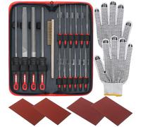 VIDOO Jeu de Limes Métal HI-SPEC 16/17 Pièces Acier T12 Alliage Forgé Limes Larges et 12 Limes Aiguilles-17 Pièces