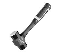 VIDOO Masse de Forgeron 2LB-3LB Robuste Acier Forgé d'Une Seule Pièce Poignée Antidérapante pour Perçage de Brique Martelage Construction-3 Livres