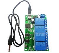 VIDOO Module Relais DTMF 4 Canaux AD22B04 MT8870 Décodeur Signal Tonalité Télécommande 12V DC avec Câble pour PLC
