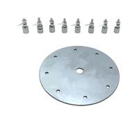 VIDOO Plaque de Terre en Acier Inoxydable pour Antenne GP Diamètre 11cm 8 Connecteurs Bornes JPC12 PAC12 Ondes Courtes