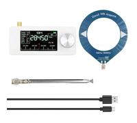 VIDOO Radio Portable SI4732 0.5-108mhz Écran IPS 1.9pouce Mini Récepteur Toutes Bandes FM/AM avec 2 Antennes-Blanc