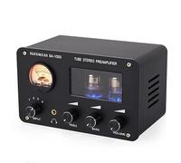 VIDOO SA-1000 Préamplificateur à Tubes 6H3N HiFi 4 Entrées 2 Sorties VU Mètre Ampli Casque Qualité Audiophile Boîtier Aluminium
