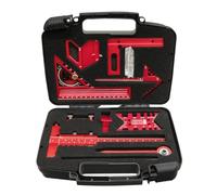 VIDOO Set de 9 Pièces Règle de Menuiserie Alliage d'Aluminium Outils CNC Centreur Compas Guide d'Affûtage