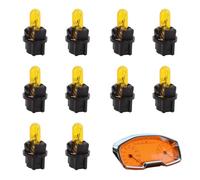 Vidsmow 10PCS T5 DC 12V 1,2W LED Ampoule Tableau, Ampoule Tableau de Bord pour Voiture, Éclairage Intérieur, Remplacement Ampoule T5 W1.2W Compteur Auto