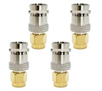 Vidsmow Lot de 4 adaptateurs SMA mâle vers BNC femelle - Connecteur coaxial RF pour radio Baofeng Ham, SDR, antennes, WiFi, câble coaxial, LAN sans fil, radios bidirectionnelles, scanners, appareils