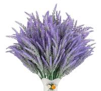 VIDSTW 12 Pièces Fleur Artificielle Flocage Lavande Séchée 36 Cm Fausse Fleur Decoration Lavande Fleurs Artificielles Réaliste pour Décoration Intérieure et Extérieure (Violet)