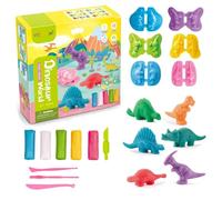 VIDSTW 15 Pièces Pate à Modeler Sets, Outils pour Plasticine, Outils de Pâte À Modeler, Accessoire Pâte à Modeler pour Enfants 3 4 5 Ans, Outil Pétrissage Bricolage Cadeaux Créatifs (Dinosaure)