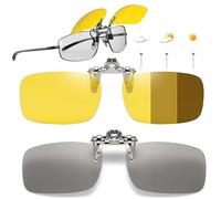 VIDSTW 2 Pièce Clip Solaire pour Lunettes de Vue Anti-Reflets Clip Lunettes de Soleil Polarisées Réversible pour Surlunettes de Soleil Homme, Surlunettes de Soleil Femme (2 Couleurs)