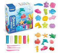 VIDSTW 21 Pièces Pate à Modeler Sets Outils pour Plasticine Outils de Pâte À Modeler, Accessoire Pâte à Modeler pour Enfants 3 4 5 Ans Outil Pétrissage Bricolage Cadeaux Créatifs (Monde sous-Marin)