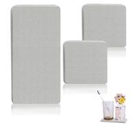 VIDSTW 3 Pièces Pierre Absorbante Evier Séchage Rapide Tapis Diatomite Cuisine 16x8cm, 8x8cm Tapis de Bain Diatomite Antidérapant Design Biseauté pour Lavabos Bords de Baignoire Douches
