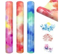 VIDSTW 3 Pièces Rouleau Vinyle Adhesif 30 X 25 Cm Vinyle Thermocollant TPU Flex Thermocollant pour Tissu Coloré Vinyl sans Bulles pour Chemises Tabliers Sacs Fourre-Tout Gilets Animaux