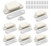 VIDSTW 8 Pièces Aimant Porte Placard avec 32 Vis Aimant Placard Conception Magnétique Loqueteau Magnétique Forte Adsorption Ferme Porte pour Armoires Cuisine Armoires Salle Bain Murales (Moyen)