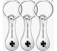 VIDSTW Jetons de Caddie Porte-clés 3 Pièces Extracteurs de Caddie en Acier Inoxydable Clés pour Caddies Universel Porte-clés pour Fille, Soeur, Amie, Cadeau Anniversaire Femme Original (Argent)