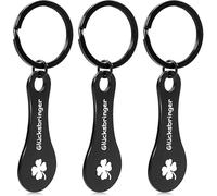 VIDSTW Jetons de Caddie Porte-clés 3 Pièces Extracteurs de Caddie en Acier Inoxydable Clés pour Caddies Universel Porte-clés pour Fille, Soeur, Amie, Cadeau Anniversaire Femme Original (Noir)