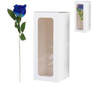 VIDSTW Rose Eternelle Réaliste Fleur Eternelle Livré avec Coffret Cadeau Roses Artificielles Bleu Fleur Artificielles pour Saint-Valentin Anniversaires Demandes Mariage Anniversaires