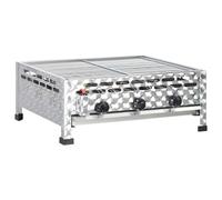 VidXL Grill À Gaz Gastro 3 Brûleurs En Acier Inoxydable Argenté