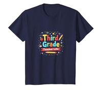 Vie de l'enseignant de troisième année : Aventure éducative colorée T-Shirt, Enfant, Bleu Marine, 12 Ans