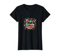 Vie de l'enseignant de troisième année : Aventure éducative colorée T-Shirt, Femme, Noir, XS