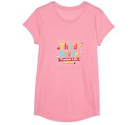 Vie de l'enseignant de troisième année : Aventure éducative colorée T-Shirt, Fille, Rose, L