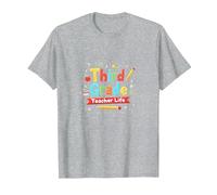 Vie de l'enseignant de troisième année : Aventure éducative colorée T-Shirt, Homme, Gris Chiné, XL