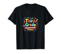 Vie de l'enseignant de troisième année : Aventure éducative colorée T-Shirt, Homme, Noir, XL