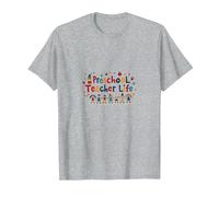 Vie des Enseignants préscolaires : Nourrir Les Jeunes Esprits avec Joie T-Shirt, Homme, Gris Chiné, 3XL