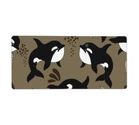 Vie Marine Baleine Gros Poisson drôle Animal,Tapis de Souris Grand Format pour Ordinateur, avec Base antidérapante en Caoutchouc, 40 x 90 cm
