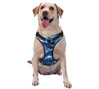 Vie Marine Blue Sea World Coral Dolphin,Harnais pour Animaux de Compagnie, Harnais réfléchissant réglable pour Chien,S