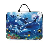 Vie Marine Blue Sea World Coral Dolphin,Housse pour Ordinateur Portable 14 Pouces, Sacoche pour Ordinateur Portable, Mallette avec poignée
