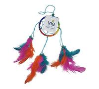 VIE Naturals Attrapeur de Rêves avec des Perles, 6 cm Diamètre, Arc en Ciel