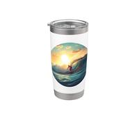 Vie océanique. Catching Waves, Surfer Gobelet isotherme en acier inoxydable double paroi