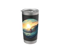 Vie océanique. Catching Waves, Surfer Gobelet isotherme en acier inoxydable double paroi