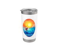 Vie océanique. Catching Waves, Surfer Gobelet isotherme en acier inoxydable double paroi