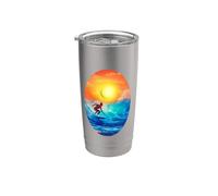Vie océanique. Catching Waves, Surfer Gobelet isotherme en acier inoxydable double paroi